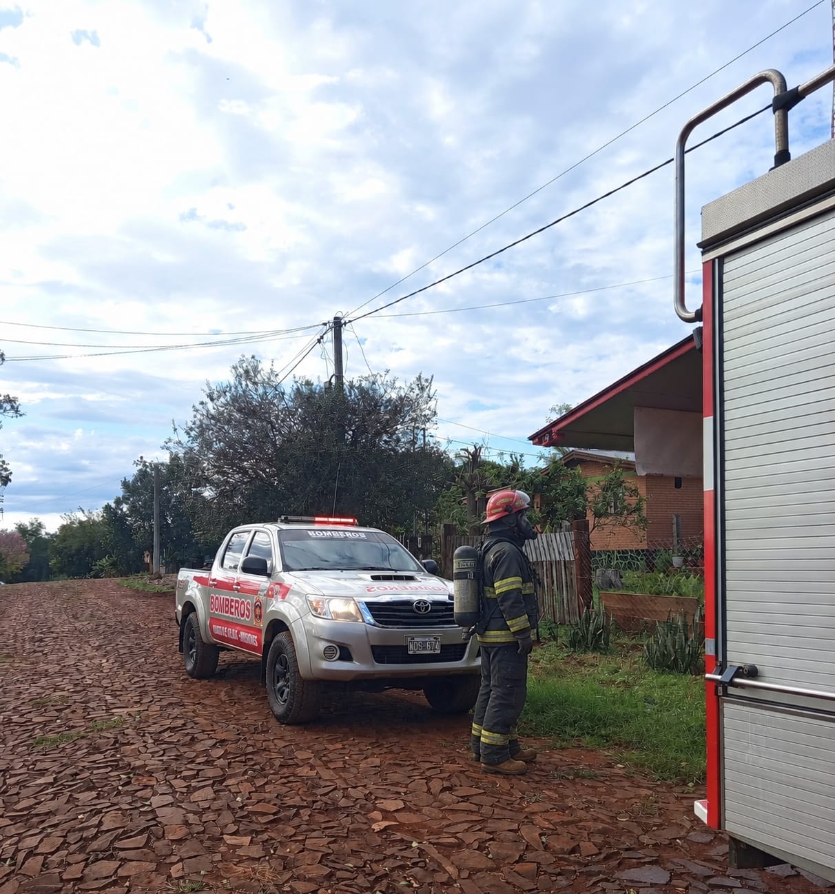 Principio de incendio en una casa del barrio San Conrado de 9 de Julio 2